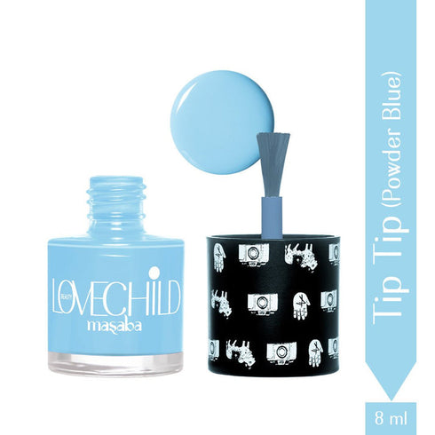LoveChild Tip Tip  Breathable Powder Blue Glossy Nail Paint